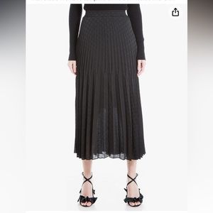 Max Studio Women's Jacquard Shine Dot Pleated Midi Skirt Size M
